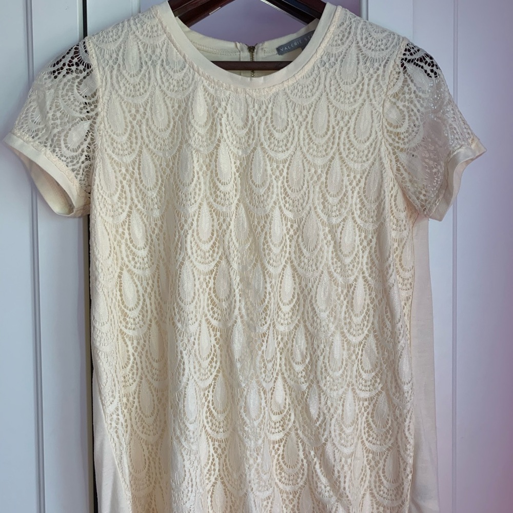 White Lace Top with Zipper in Back